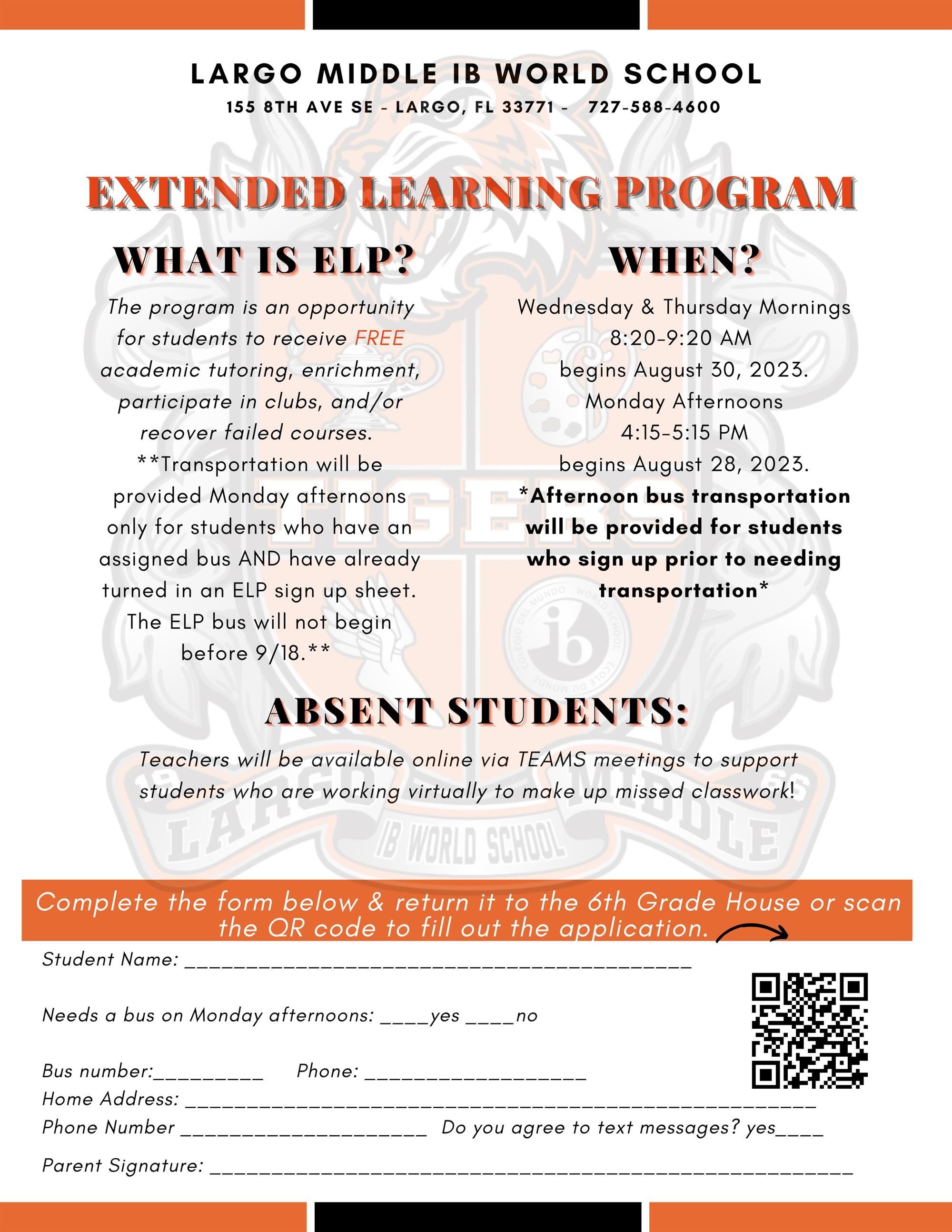 ELP for more info call our office.